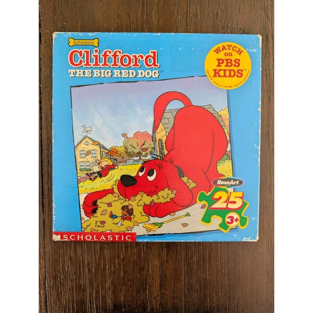 2002 Scholastic Clifford The Big Red Dog 25 Piece Puzzle Leaf Pile Fun